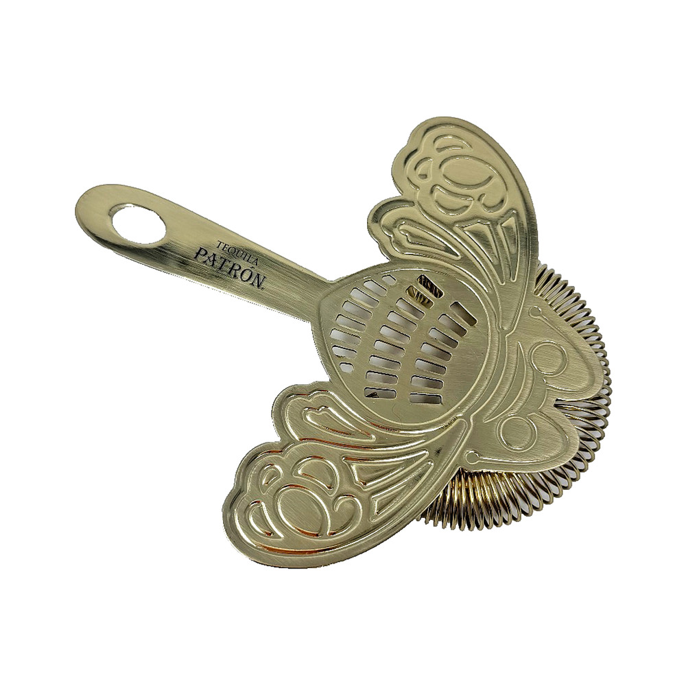 Patrón Tequila Bee Hawthorne Cocktail Strainer Gold Tone 6.25in GUC